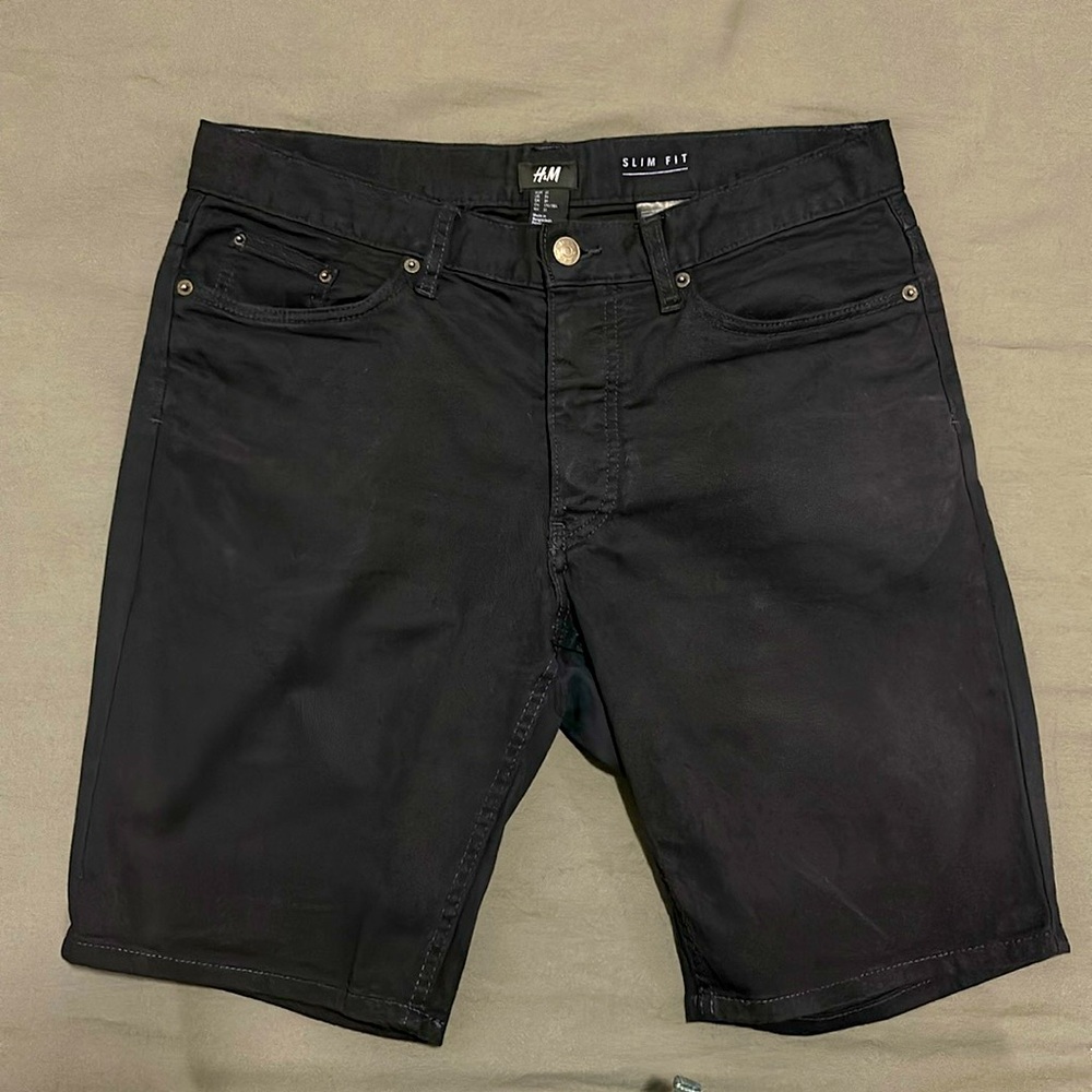 H&M Navy Blue Slim Fit Shorts